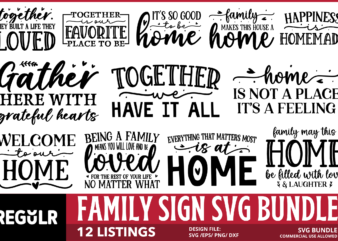 Family Sign Svg Bundle t shirt graphic design