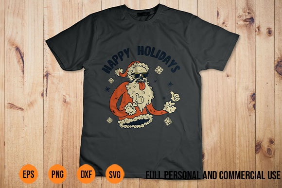christmas t shirt vector Design Santa Skull Wearing Hat