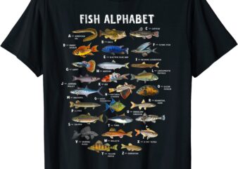 fish alphabet educational freshwater species fishing t shirt men