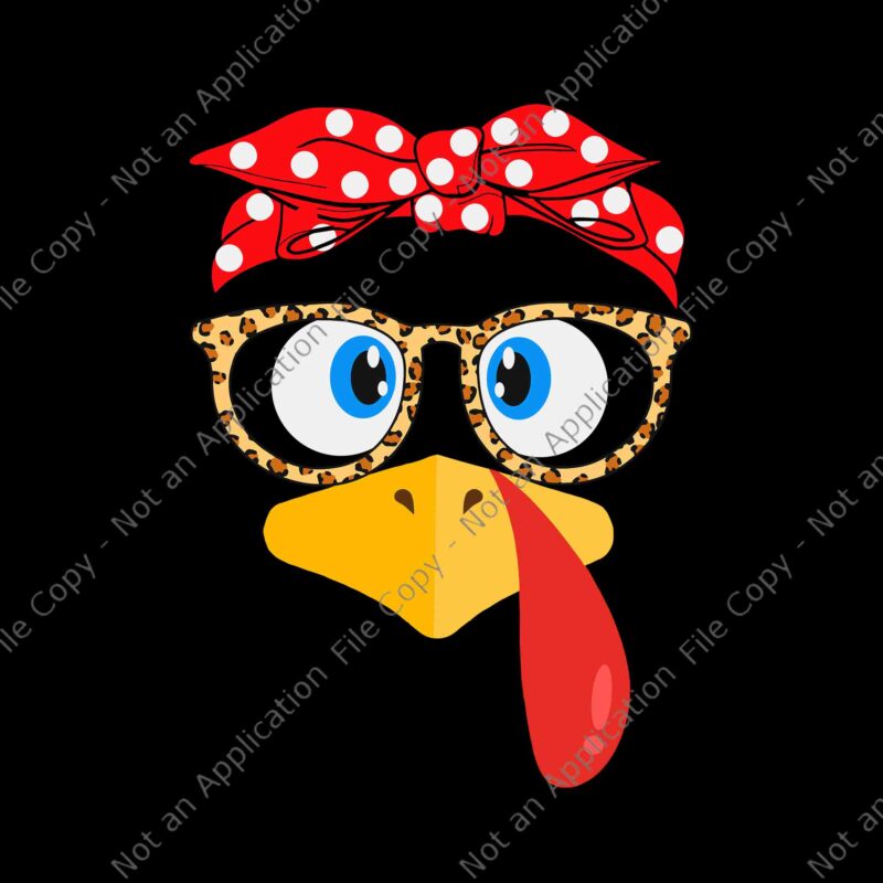 Thanksgiving Turkey Face Leopard Print Glasses Svg, Turkey Face Svg, Thanksgiving Day Svg, Turkey Face Leopard Svg