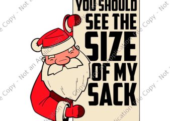 You Should See The Size Of My Sack Santa Svg, Funny Santa Christmas Svg, Santa Svg, Christmas Svg t shirt design template