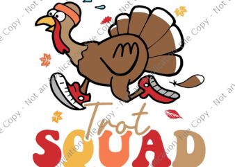 Trot Squad Turkey Svg, Autumn Fall Yall Thanksgiving Groovy Retro Svg, Thanksgiving Day Svg, Turkey Svg t shirt designs for sale