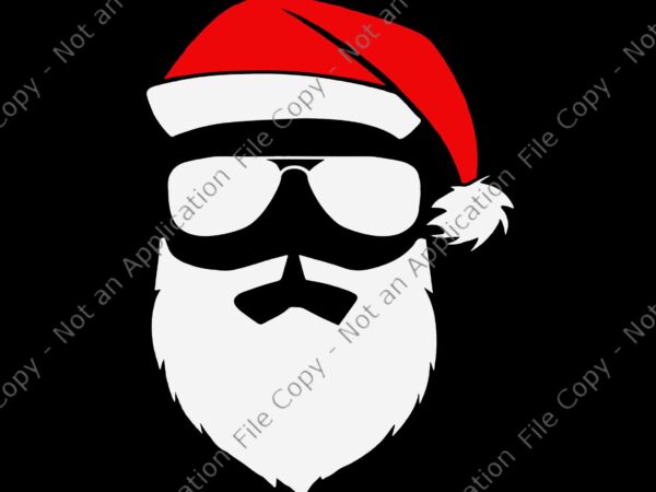 Santa claus face sunglasses with hat beard christmas svg, santa claus svg, santa svg, christmas svg, santa christmas svg t shirt template vector