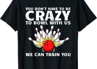 funny bowling for men women bowler team bowling target spare t shirt men