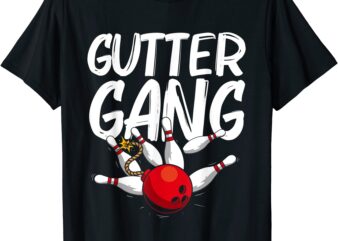 funny bowling gift for men women cool gutter gang bowlers t shirt men