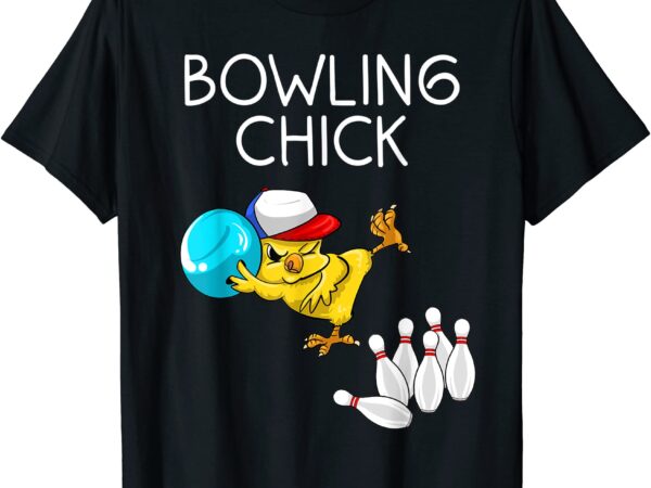 Funny bowling gift women cute bowling chick sports athlete t shirt men