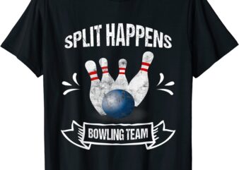 funny bowling team tshirt split happens bowling team tee men