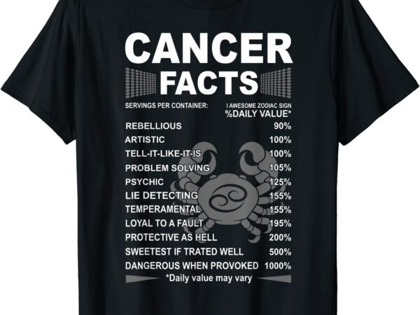 Funny cancer tee cancer facts awesome zodiac sign t shirt men