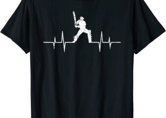 funny ekg cricket game lover gifts cool cricket heartbeat t shirt men