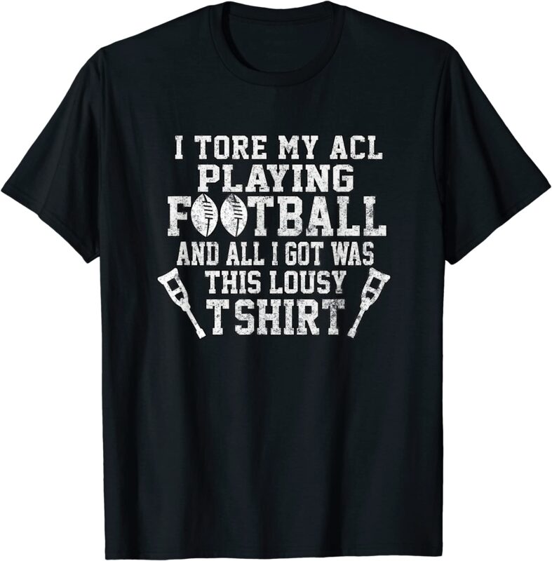 funny knee surgery torn acl us football sports injury gift t shirt men