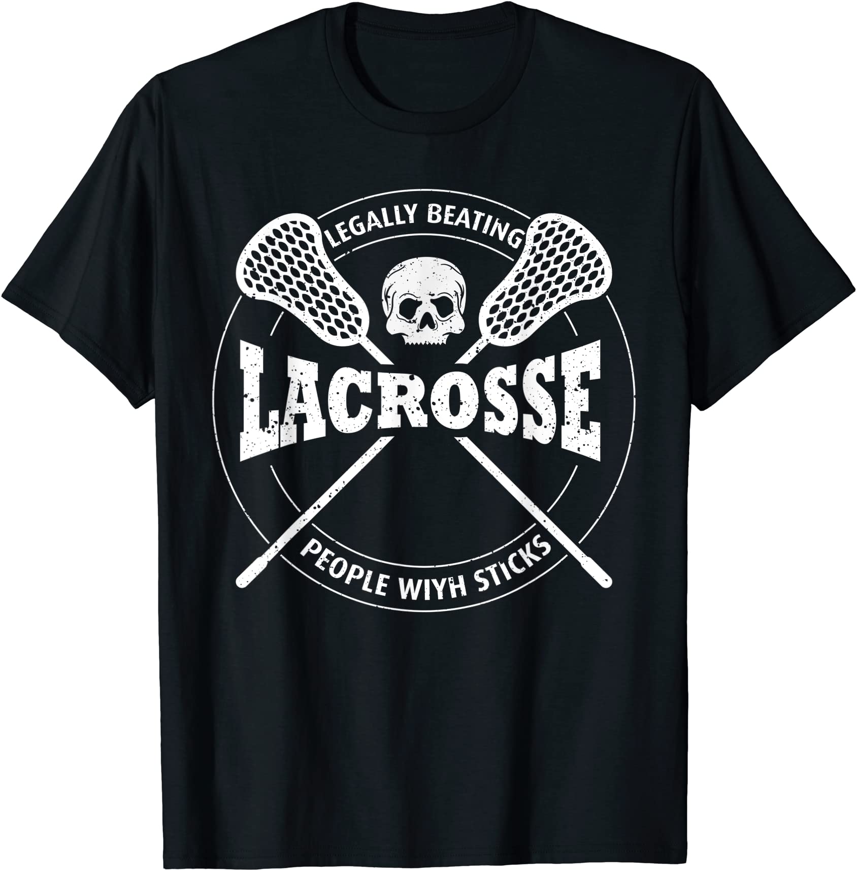 funny lacrosse clothing legally beating people with sticks t shirt men ...