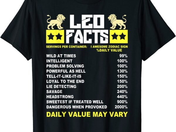 Funny leo zodiac sign leo facts t shirt men