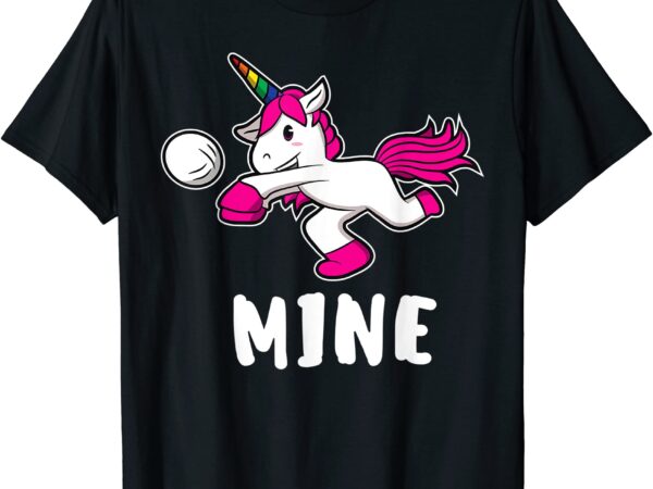 Funny mine volleyball unicorn t shirt for volleyball girls men