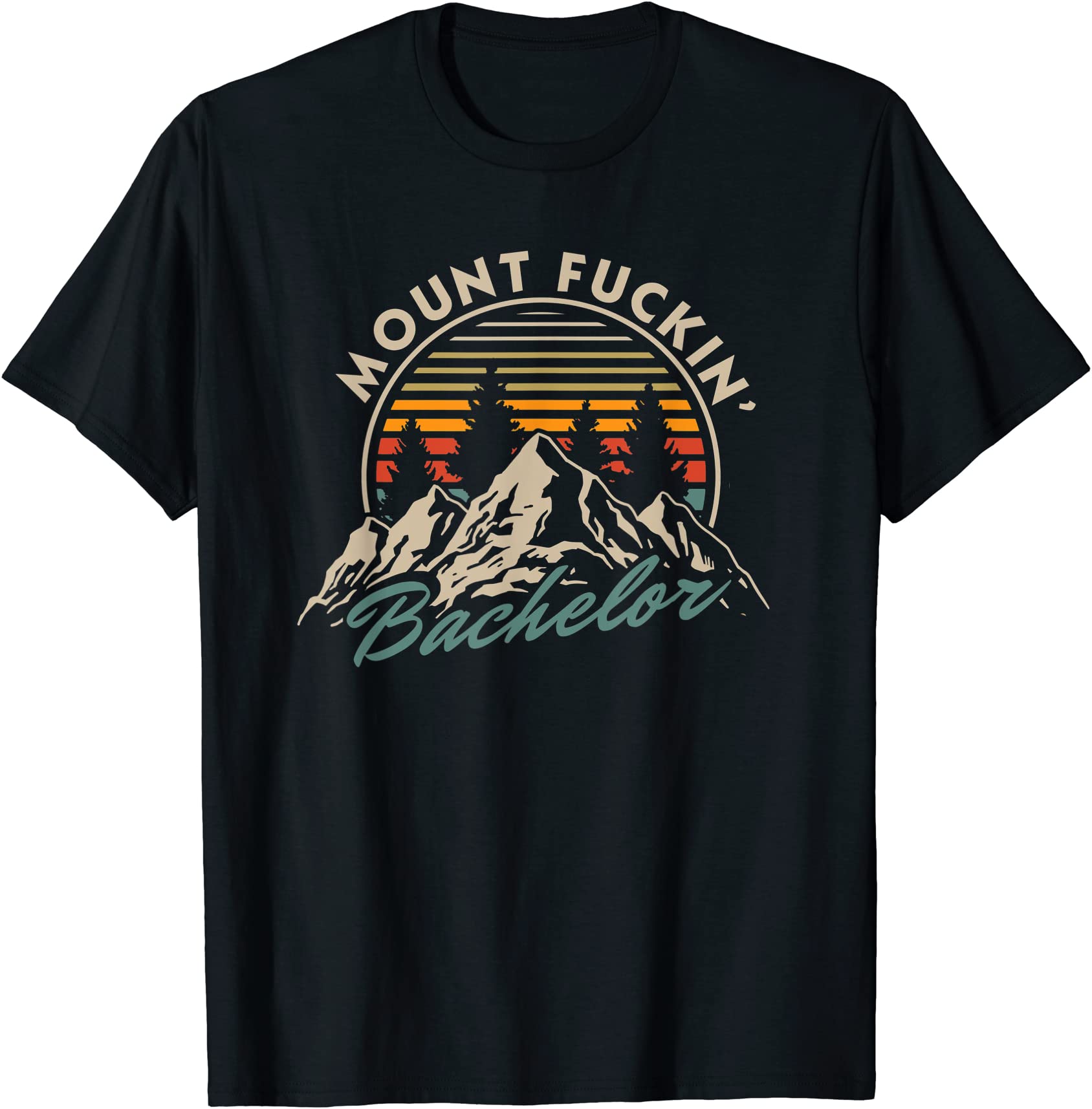 funny mount bachelor oregon skiing retro offensive t shirt men - Buy t ...