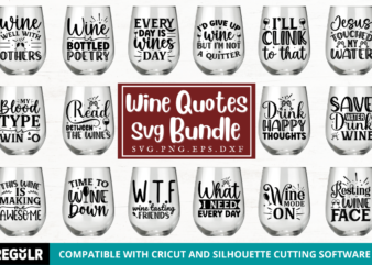 Wine Quotes Svg Bundle t shirt design for sale
