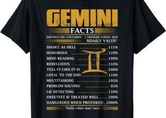 gemini facts servings per container zodiac tshirt men