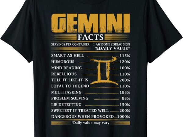 Gemini facts servings per container zodiac tshirt men