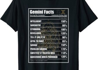 gemini facts zodiac sign t shirt men