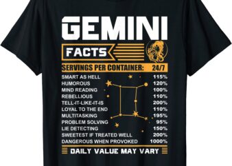 gemini facts zodiac t shirt funny gemini birthday gifts men