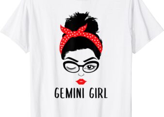 gemini girl astrology wink eye woman face zodiac gift t shirt men