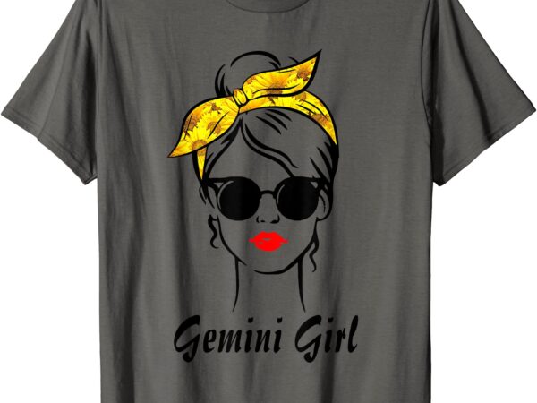Gemini girl shirt woman face with sunflower turban t shirt men