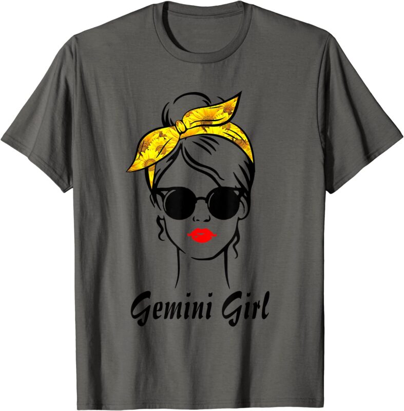 gemini girl shirt woman face with sunflower turban t shirt men