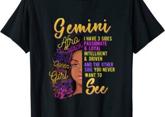 gemini i have 3 sides zodiac sign t shirt men