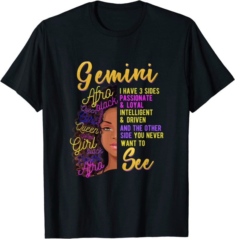gemini i have 3 sides zodiac sign t shirt men