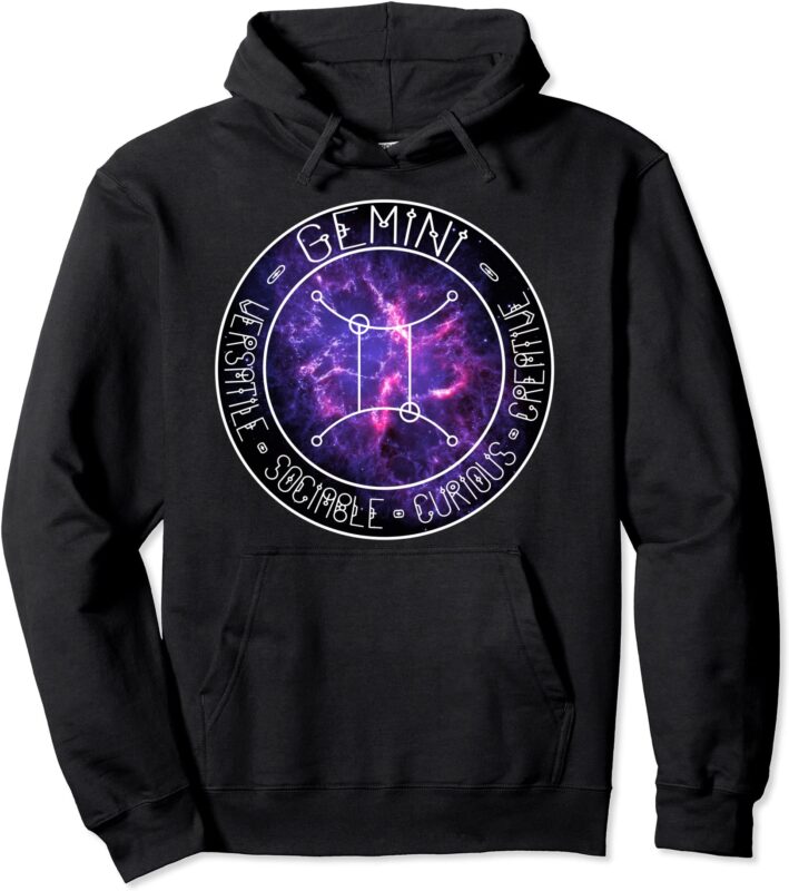 gemini zodiac astrology symbol and qualities pullover hoodie unisex