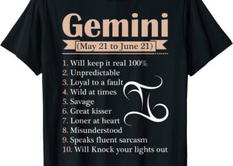 gemini zodiac sign astrology t shirt may june birthday t shirt men