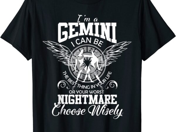 Gemini zodiac sign women man kids birthday funny i39m gemini t shirt men