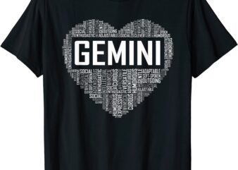 gemini zodiac traits horoscope astrology sign gift heart t shirt men