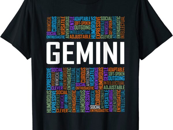 Gemini zodiac traits horoscope astrology sign gift words t shirt men