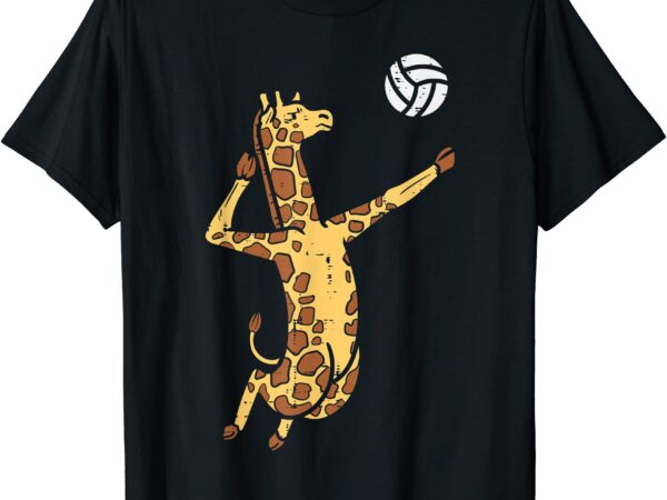 Giraffe volleyball spike serve player spiker boys men women t shirt men