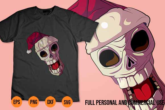 Skulls svg christmas santa hat cartoon svg skull t shirt template vector Skulls svg christmas santa hat cartoon svg skull t shirt template vector