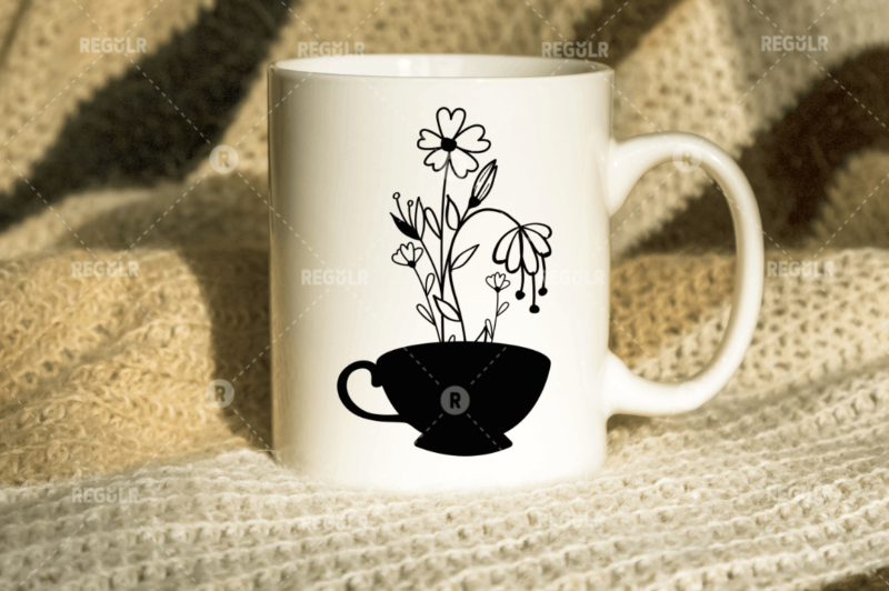 Paper Cut Coffee Cup and Pots SVG Bundle