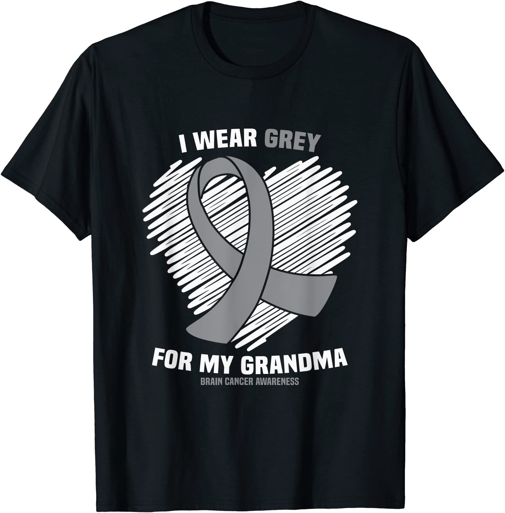 i wear grey for my grandma brain cancer awareness t shirt men - Buy t ...