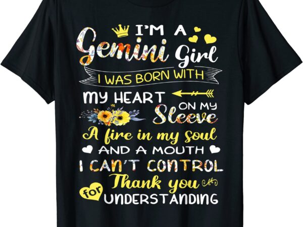 I39m a gemini girl flower shirt for birthday t shirt men