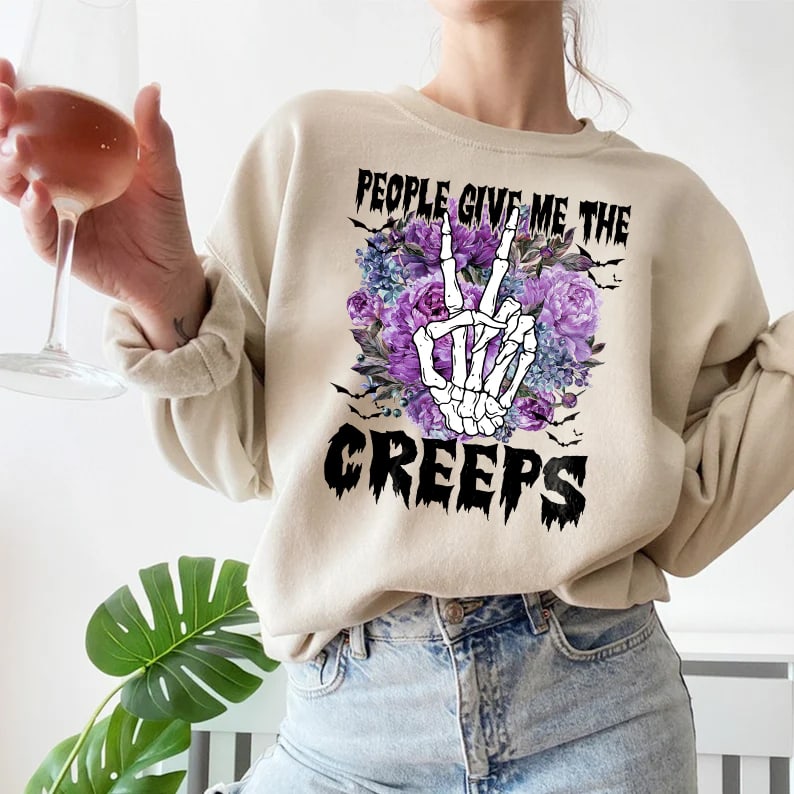 People give me the creeps PNG- Sublimation Design,Halloween sublimation,Halloween png, Spooky designs,Witchy png