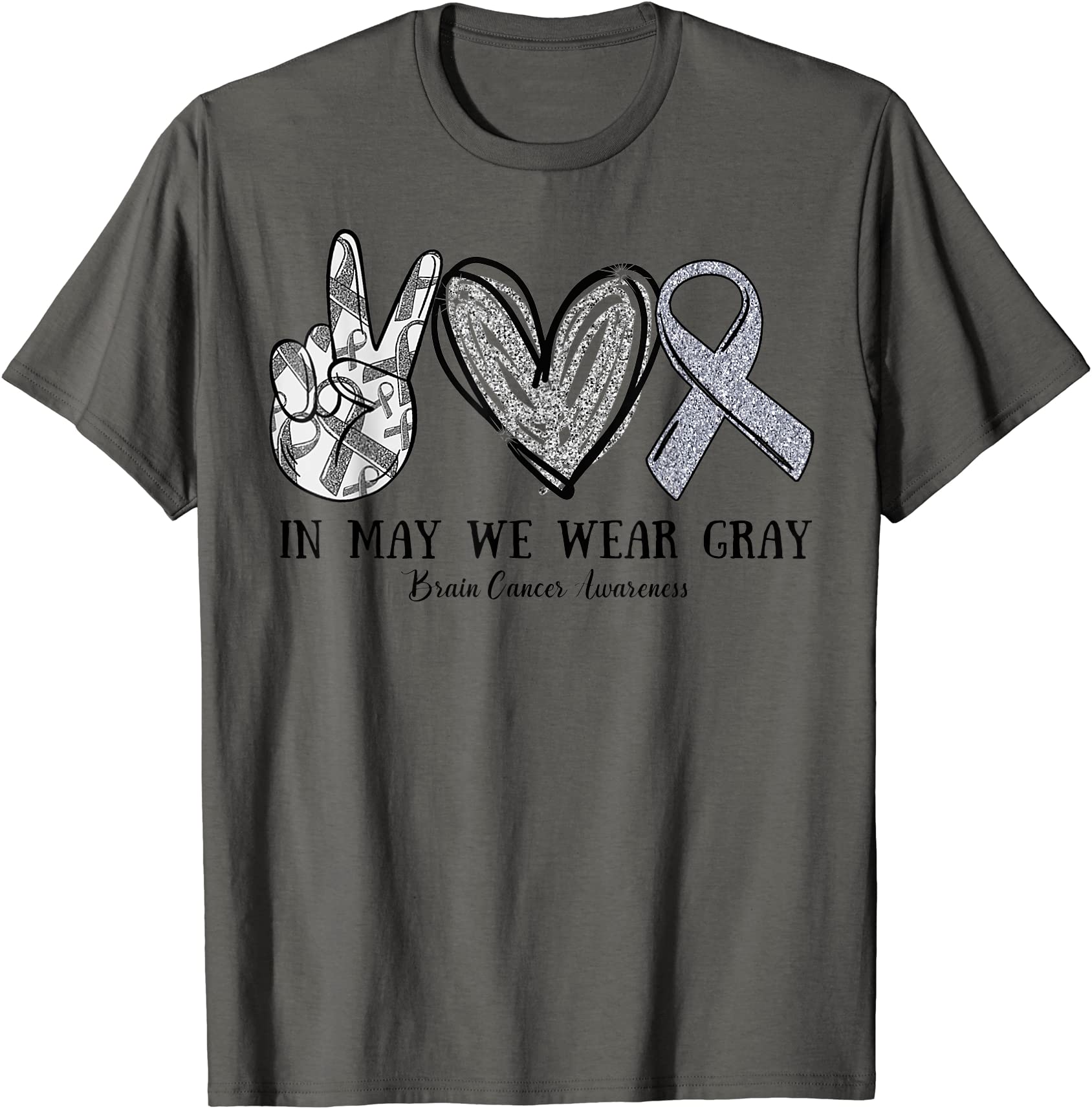 in may we wear gray brain cancer awareness month t shirt men - Buy t ...