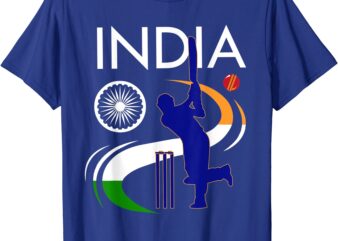 india cricket with indian flag brush stroke t shirt men