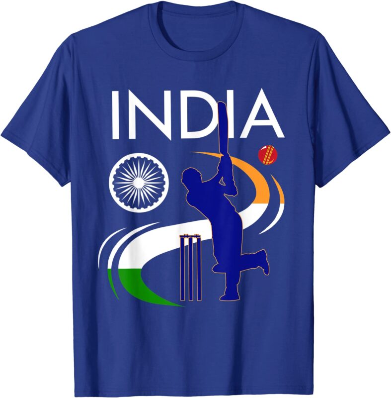 india cricket with indian flag brush stroke t shirt men