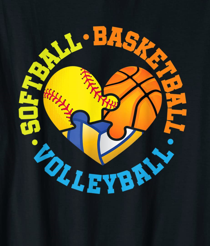 interlocking heart softball basketball volleyball t shirt men