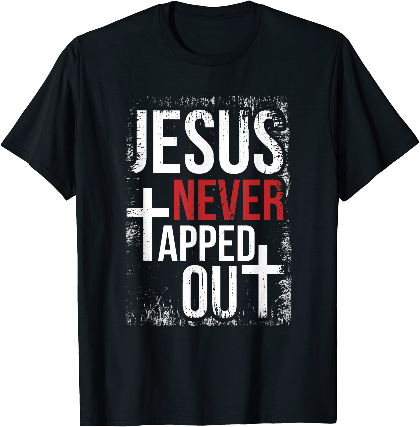 jesus never tapped out christian wrestling faith christian t shirt men ...