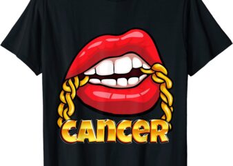 juicy lips gold chain cancer zodiac sign t shirt men