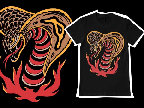 King cobra illustration for t-shirt design