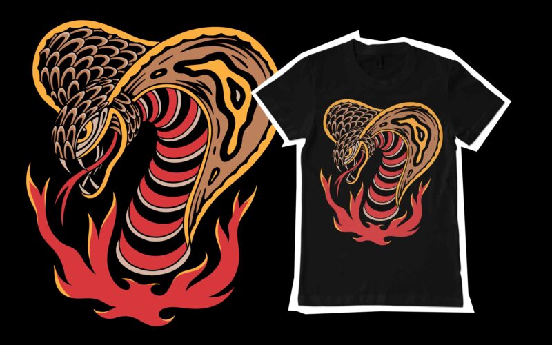 King cobra illustration for t-shirt design