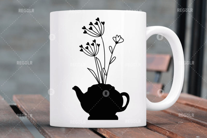 Paper Cut Coffee Cup and Pots SVG Bundle