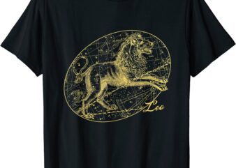 leo constellation astronomy astrology zodiac lion t shirt men