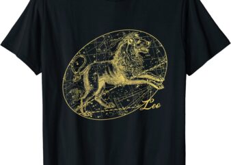 leo constellation astronomy astrology zodiac lion t shirt men